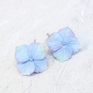 Hydrangea earrings Realistic flower earrings  Blue Hydrangea Floral earrings Hydrangea jewelry