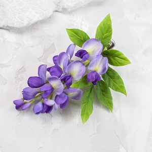 Wisteria Flower Hair Clip, Spring Floral Hair Accessory, Elegant Botanical Barrette