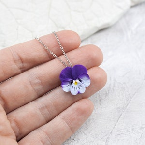 Miniature pansy pendant