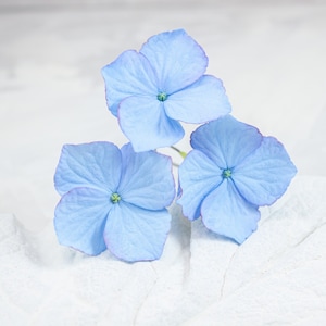 Forcine per capelli a forma di ortensia blu Set da 3 pezzi Forcine per capelli a forma di fiore realistico