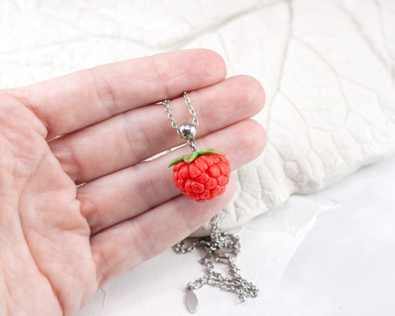 Raspberry Pendant Realistic Raspberry Necklace Gift Nature Etsy