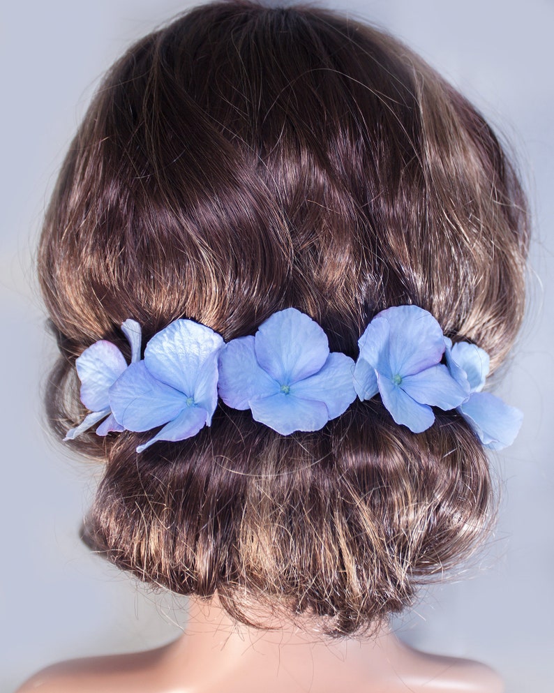 Hydrangea hair pins 1 pc. Realistic hydrangea wedding hair pin. Floral bridal hair pin image 6