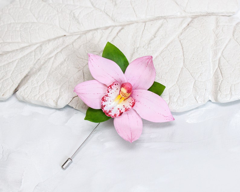 Orchid Brooch Lapel Flower Pin Wedding Flower Boutonniere Etsy