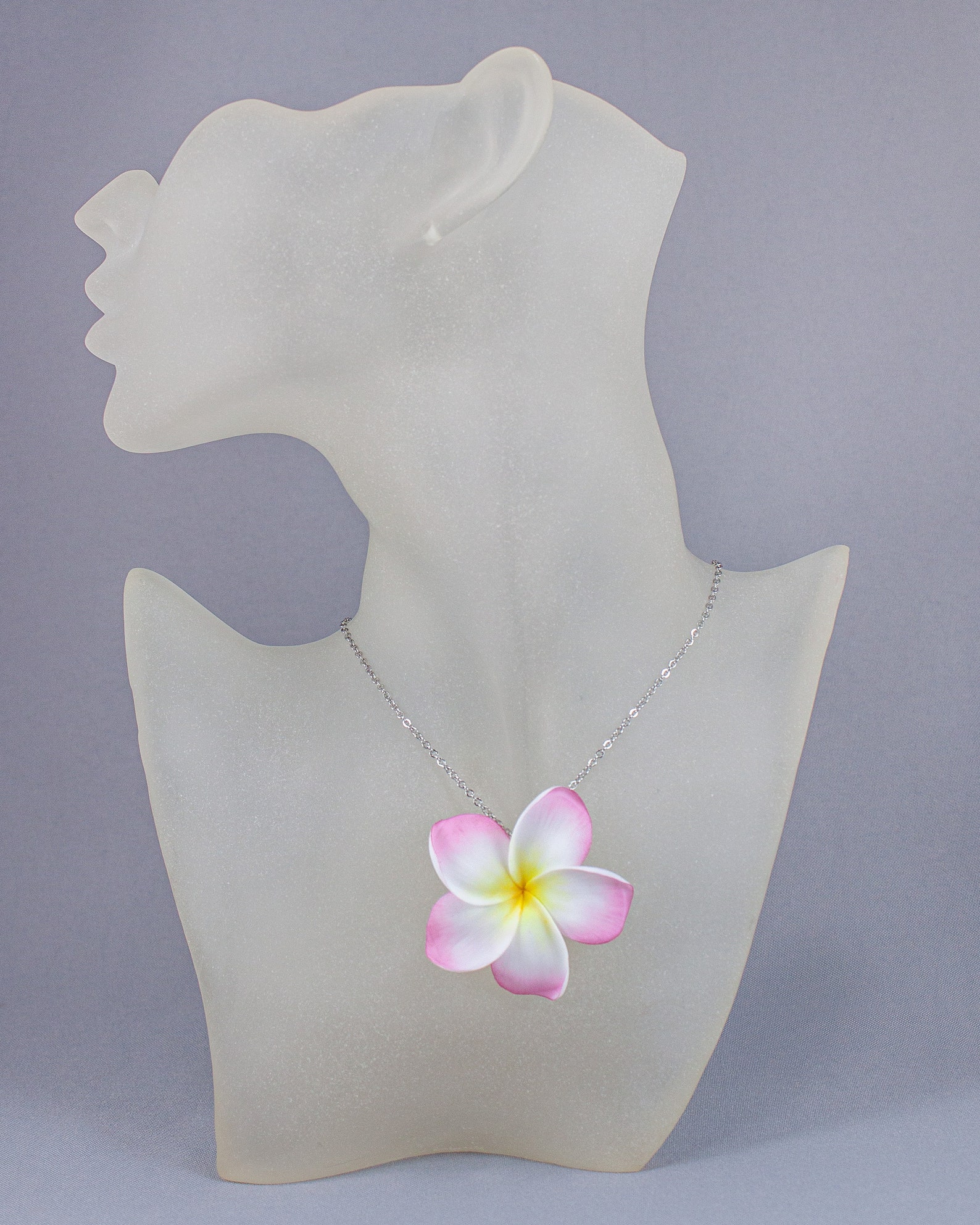 Plumeria Pendant Large Plumeria Necklace Hawaiian Flower Etsy