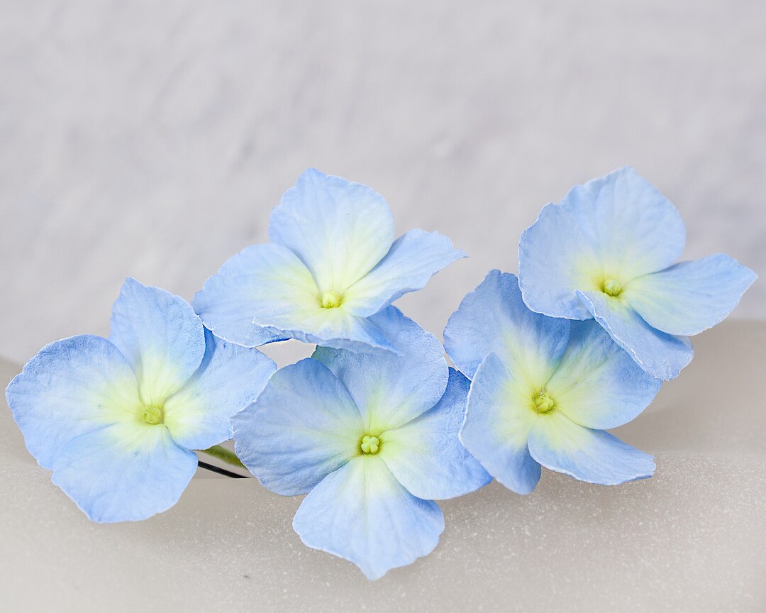 Blue Hydrangea Hair Pins. Floral Bridal Hair Pin. Wedding Hair Piece