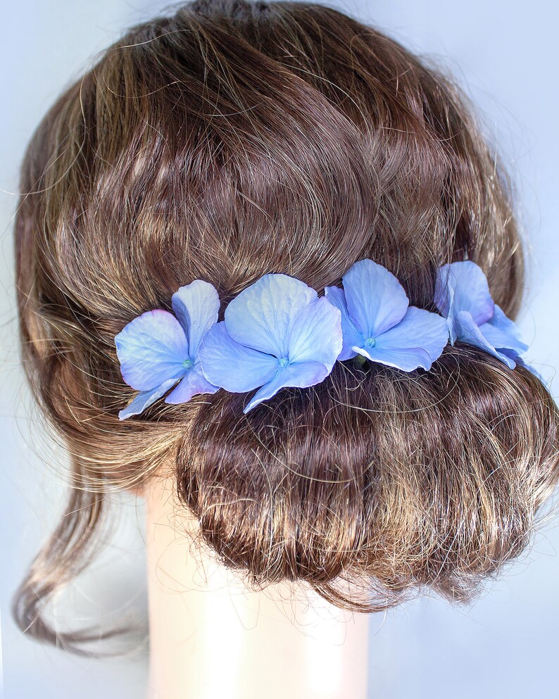 Hydrangea hair pins 1 pc. Realistic hydrangea wedding hair pin. Floral bridal hair pin image 5