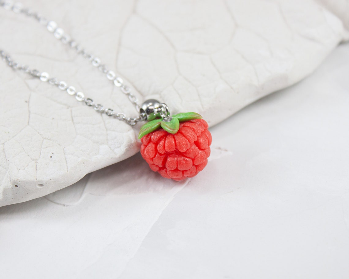 Raspberry Pendant Realistic Raspberry Necklace Gift Nature Etsy