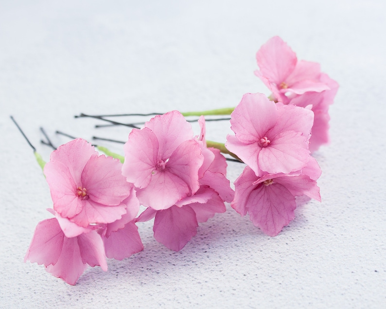 Pink Hydrangea Hair Pins. Bridal Hair Pins. Wedding Hair Etsy