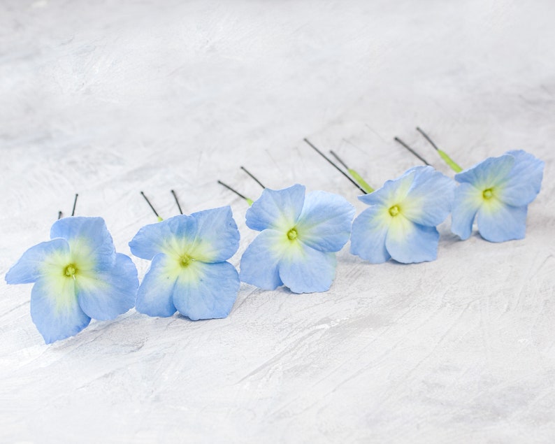 Hydrangea hair pins 1 pc. Realistic hydrangea wedding hair pin. Floral bridal hair pin image 4