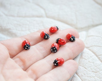 Ladybug Pin, Realistic Miniature Brooch