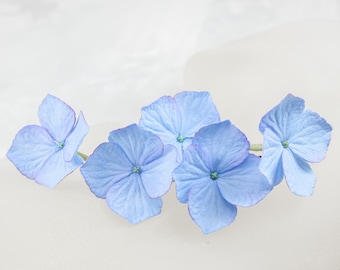 Hydrangea hair pins Set of 5 hair pins Floral bridal hair pin Realistic hydrangea hair piece Wedding flower hair pin