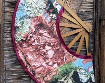 Sonhos renascentistas: leque de madeira artesanal