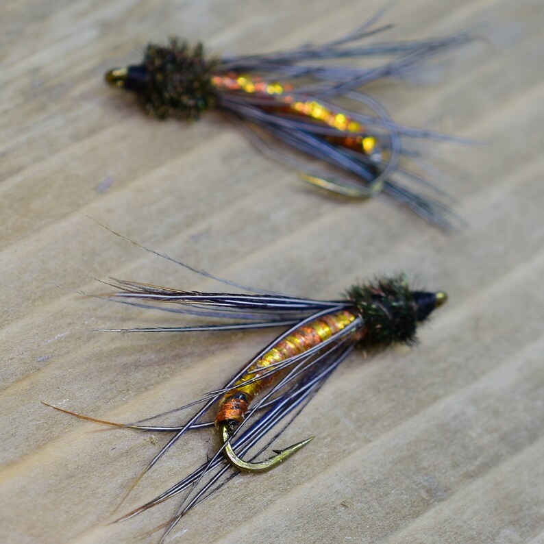 Wet fly for rainbow trout Emerger fly pattern Chironomid Etsy