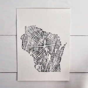 Wisconsin "Naturally Made" Tree Ring Print