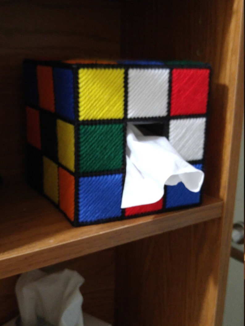 Rubiks Cube Tissue Box Etsy