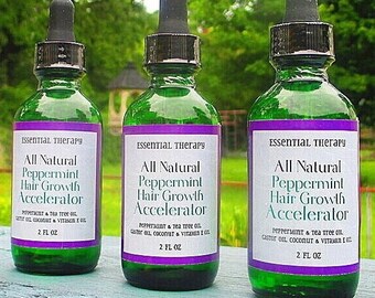 Peppermint Hair Growth Oil - 3 Month Supply - Hair Growth -  Scalp Serum - Dry Scalp  - 100% Natural Peppermint Infused