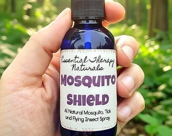 Repelente de mosquitos en aerosol totalmente natural - Aceite esencial Bug Shield, 2 oz
