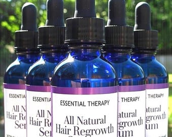 Sérum natural para el crecimiento del cabello / Aceite de ricino y romero para un cabello más grueso y un cuero cabelludo sano.