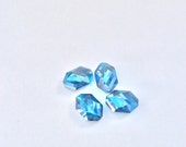 25mm CRYSTAL AB Graphic  Swarovski Beads - Dark Teal Peacock Blue Beads, Large Crystal Beads