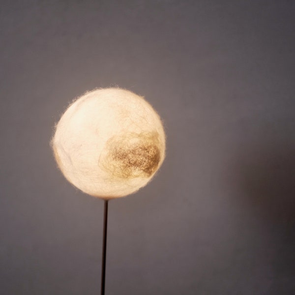 The Crescent Moon - Full Moon  night light wool felt wood craft