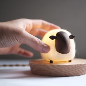 The Sheep night light wood and felt