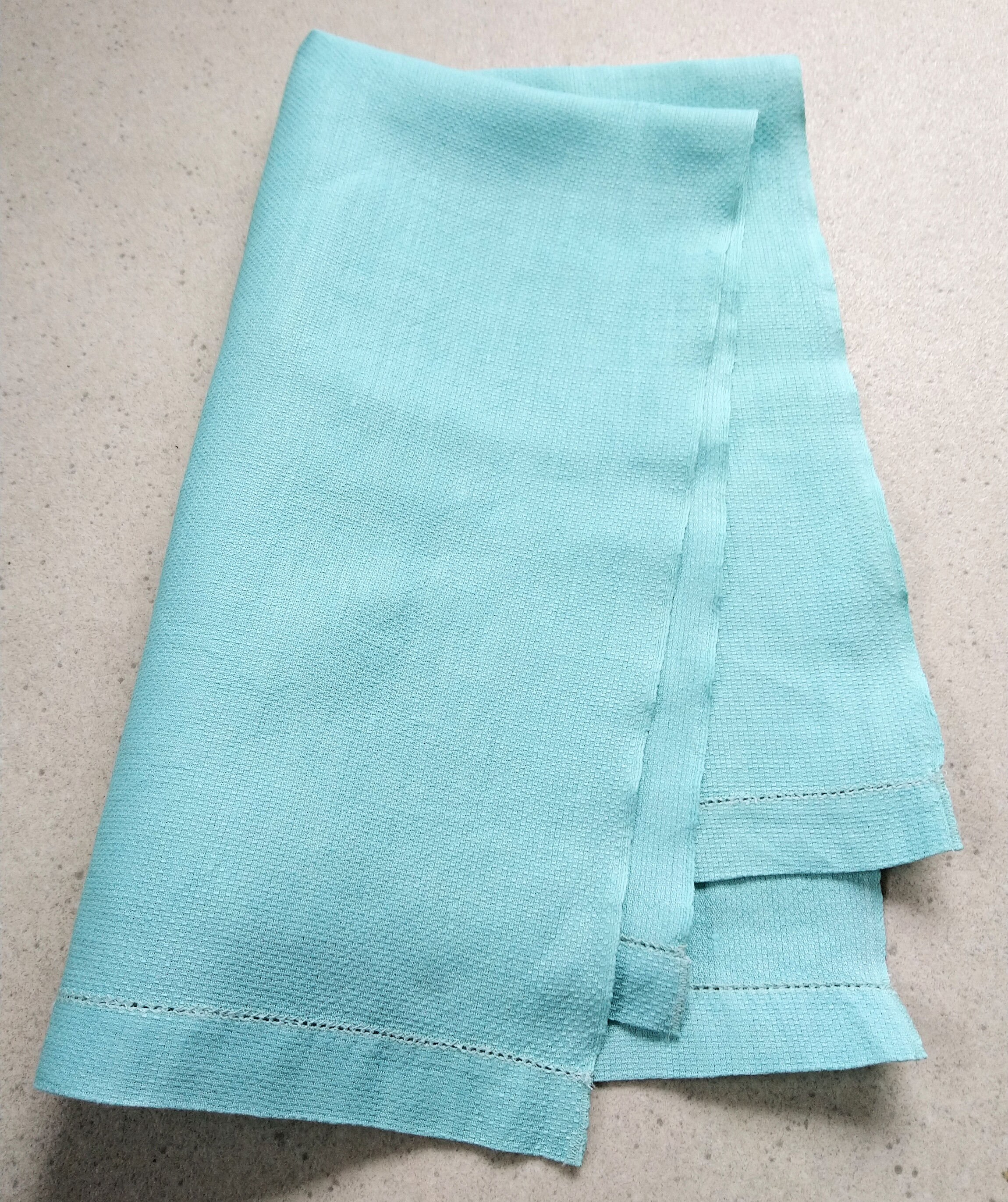 Linen Hand Towel pale mint green huckaback weave vintage Etsy