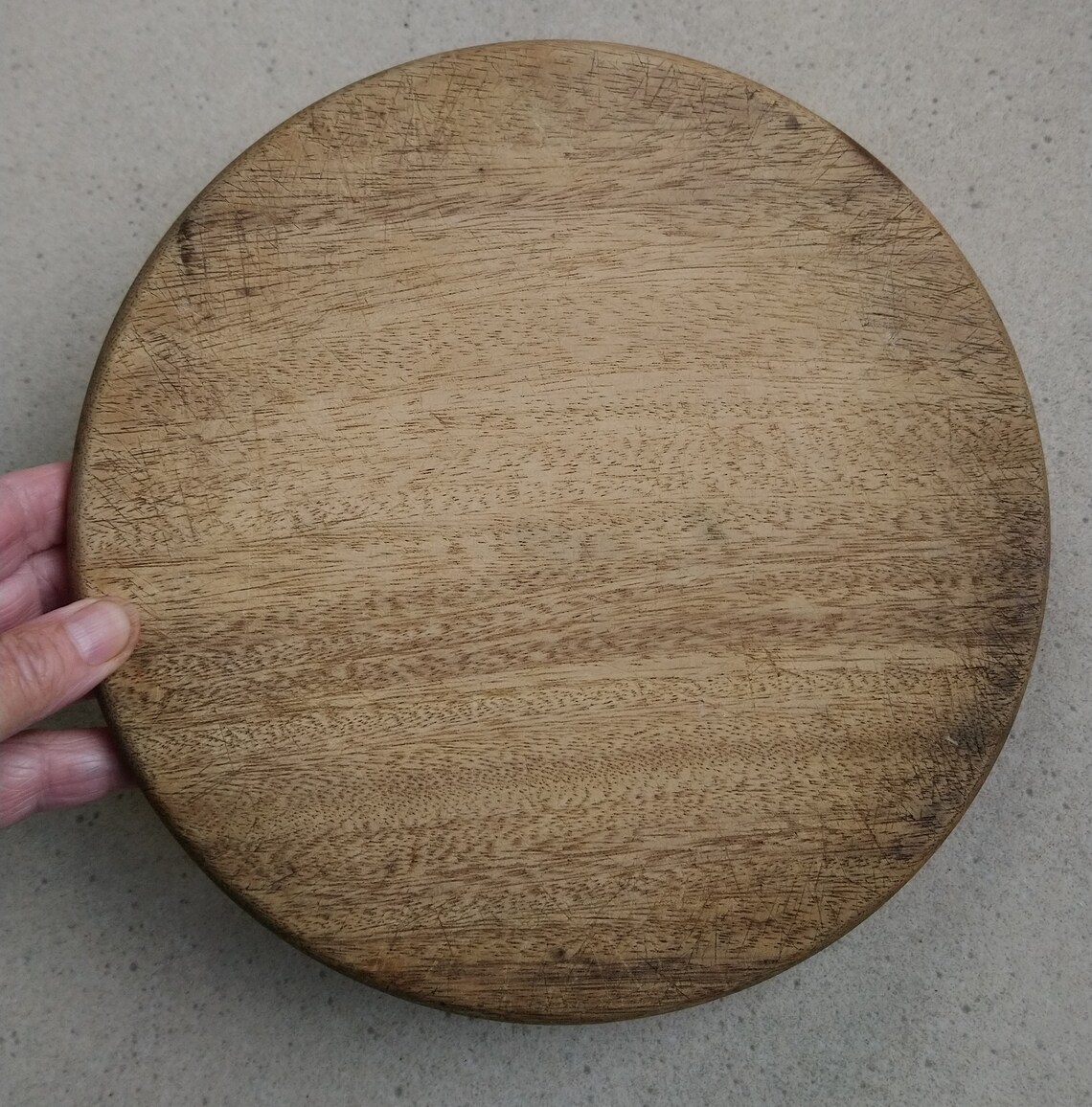 Antique Vintage Irish Plain Turned Wooden Bread Board Etsy