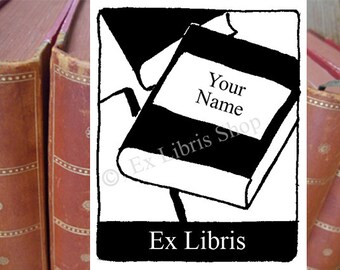 Bookplate stamp or stickers "Book", custom ex libris, exlibris stamp, personalized exlibris, exlibris labels, ex libris stickers, book stamp