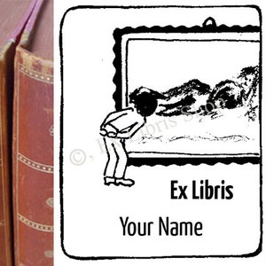 Bookplate stamp or stickers Art historian, librarian stamp, exlibris stamp, exlibris stickers, personalized exlibris labels, book stamp image 1