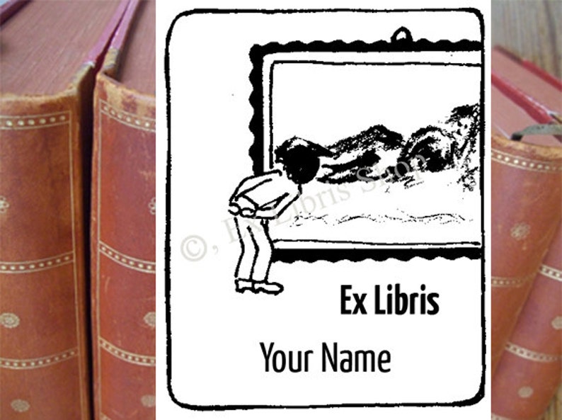 Bookplate stamp or stickers Art historian, librarian stamp, exlibris stamp, exlibris stickers, personalized exlibris labels, book stamp image 1