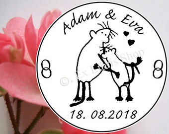 Personalized wedding stamp "Mouses", custom wedding stamp, personalized rubber stamp, wedding DIY, wedding, save the date stamp, 803