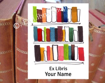 Bookplate stickers "Library", personalised ex libris, custom bookplate, custom exlibris, personalised bookplate stickers, bookplates