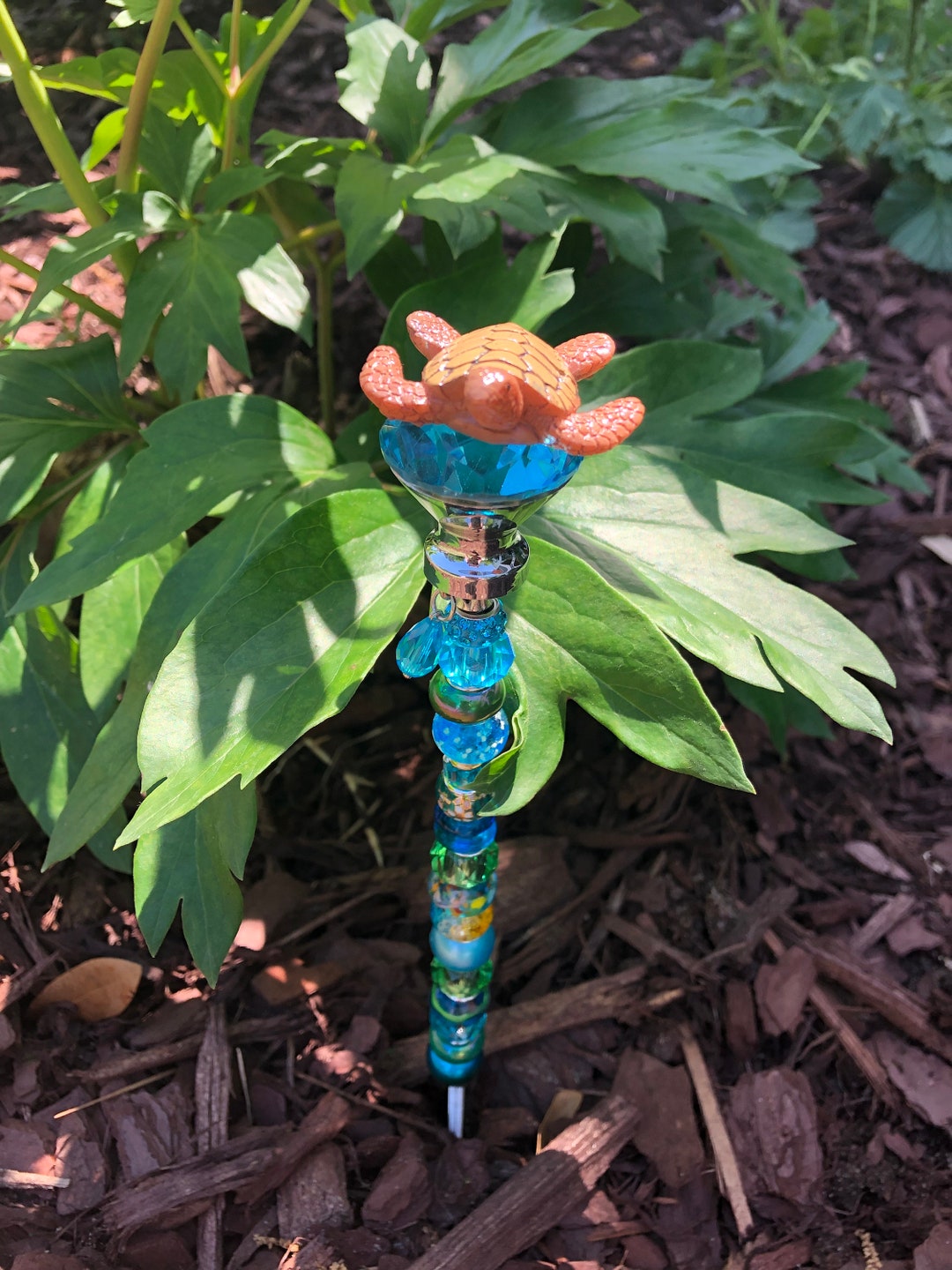 SEA TURTLE Sparkly Garden Rod Etsy
