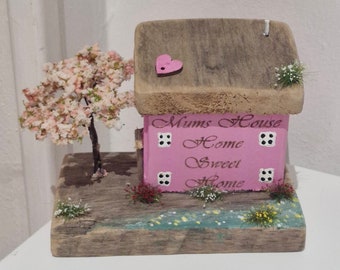 Mums house, home sweet home.pretty driftwood cottage and garden. Mothers day gift.mums gift.gift idearsfor her