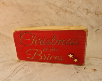 Personalised Christmas surname freestanding sign.christmas gift.christmas decor