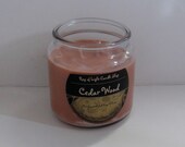 Soy Candle 14 oz. Cedar Wood Country Comfort Jar Double Wick Reddish-Brown