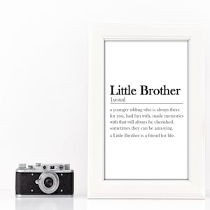 Little Brother Definition Print: Quote Poster, Home Decor (Digital PDF)