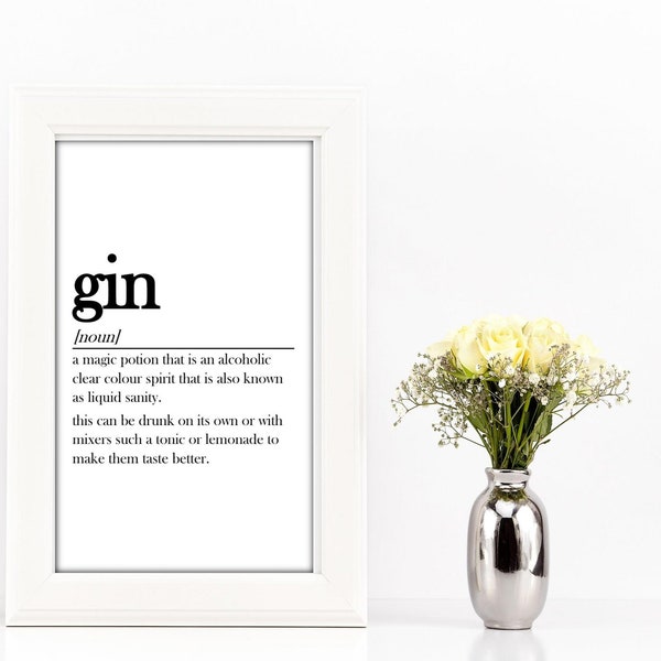 Gin Definition Etsy UK