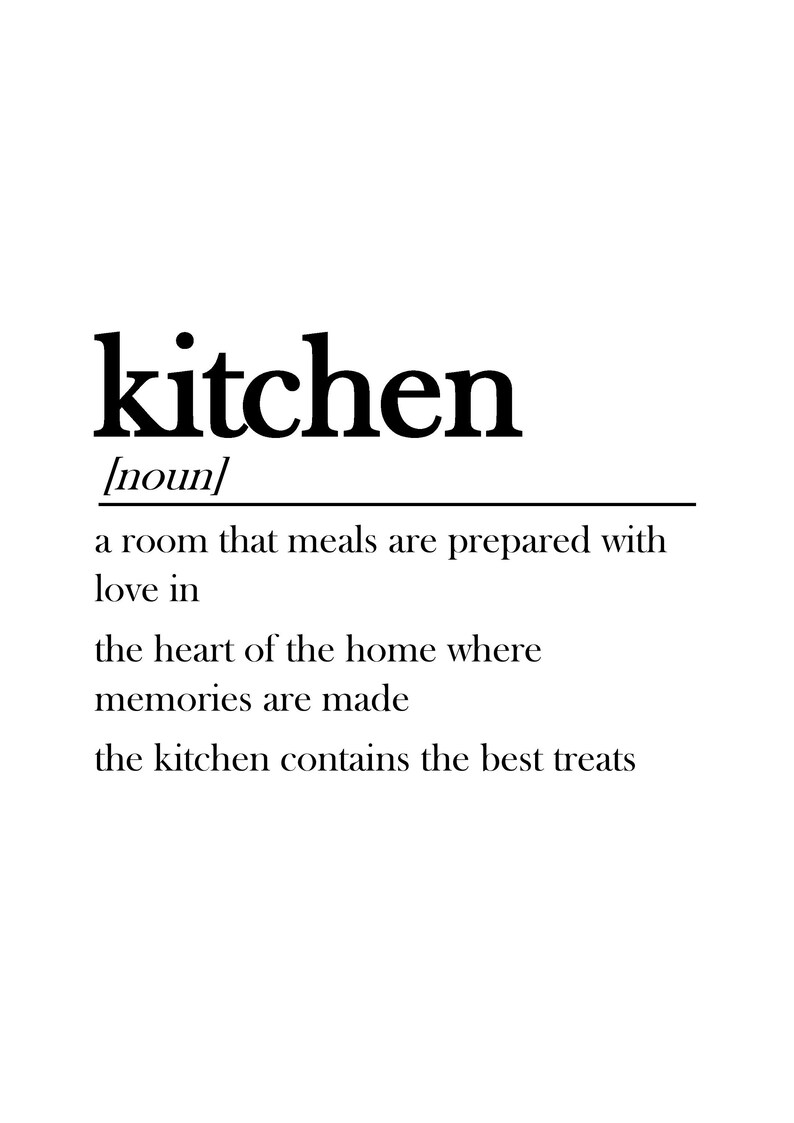 Set of Three Kitchen Quote Kitchen Definition Snaccident Etsy UK