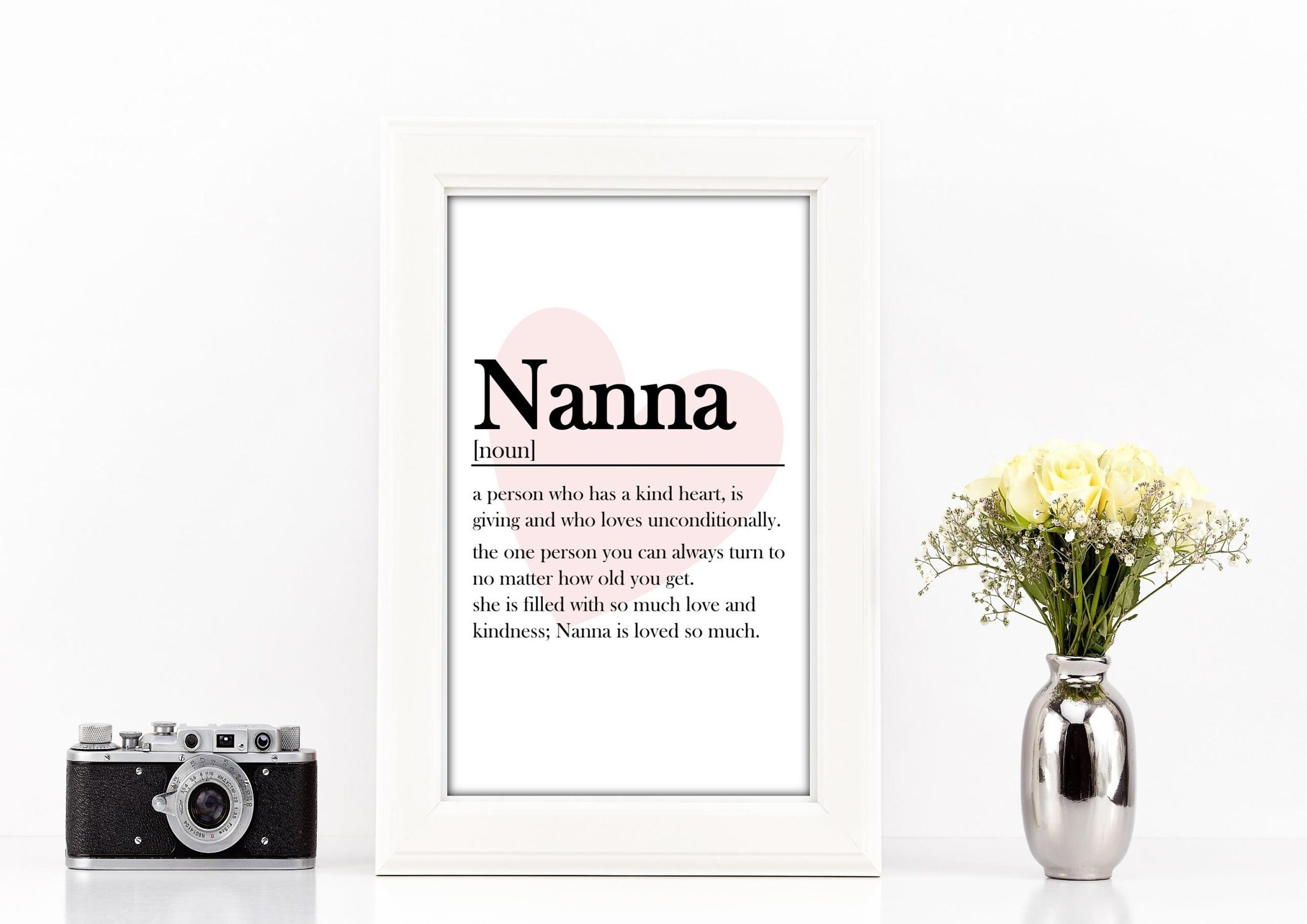 Nanna Heart Definition Dictionary Quote Print Mother's Etsy