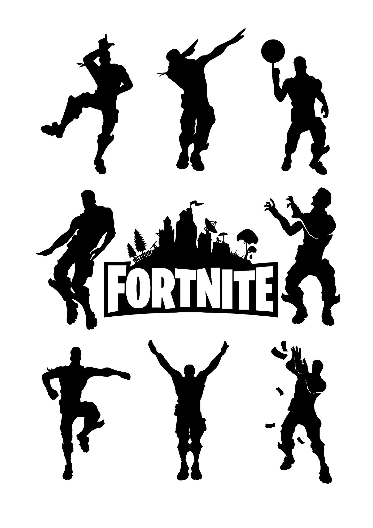 Fortnite 'Dances emotes' gameing inspired print a4 | Etsy