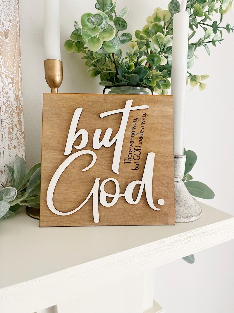 Handmade but God Wooden Sign - Layered Christian Decor - Etsy