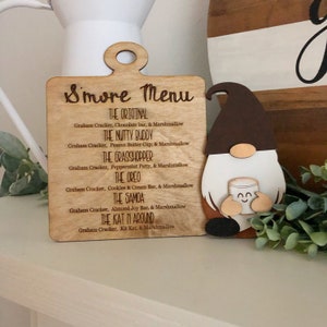 Tableau de menu S'more, décor de plateau à plusieurs niveaux