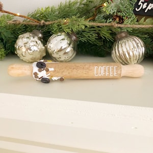 Coffee Mini Rolling pin, tiered tray decor