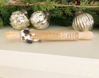 Coffee Mini Rolling pin, tiered tray decor