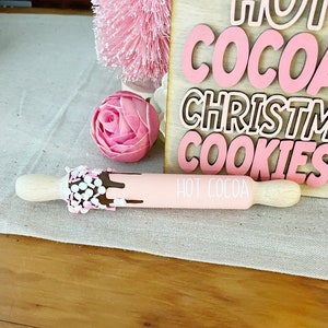 Hot cocoa Mini Rolling pin, tiered tray decor