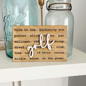 Rustic Wooden Golf Sign - Golf Decor for Home or Office - Golf Lover Gift - Golf Enthusiast Wall Art - Golfer&#39;s Desk Sign
