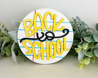Back to School Sign | Notebook Paper Tiered Tray Decor