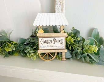 Carrot Patch Mini Cart Sign – Handmade Farmhouse Easter Decor