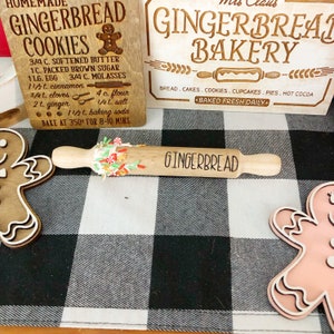 Mini Gingerbread Rolling Pin – Christmas Tiered Tray Decor – Gingerbread Kitchen Sign
